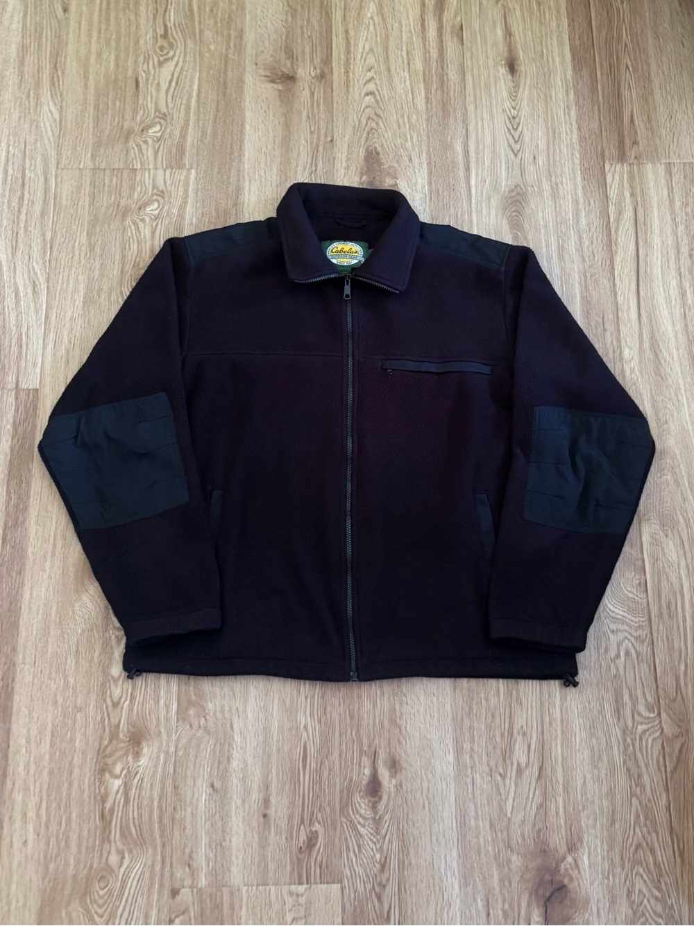Vintage Cabela's Full Zip Fleece Jacket Men's Large Tall Black Outdoor Gorpcore